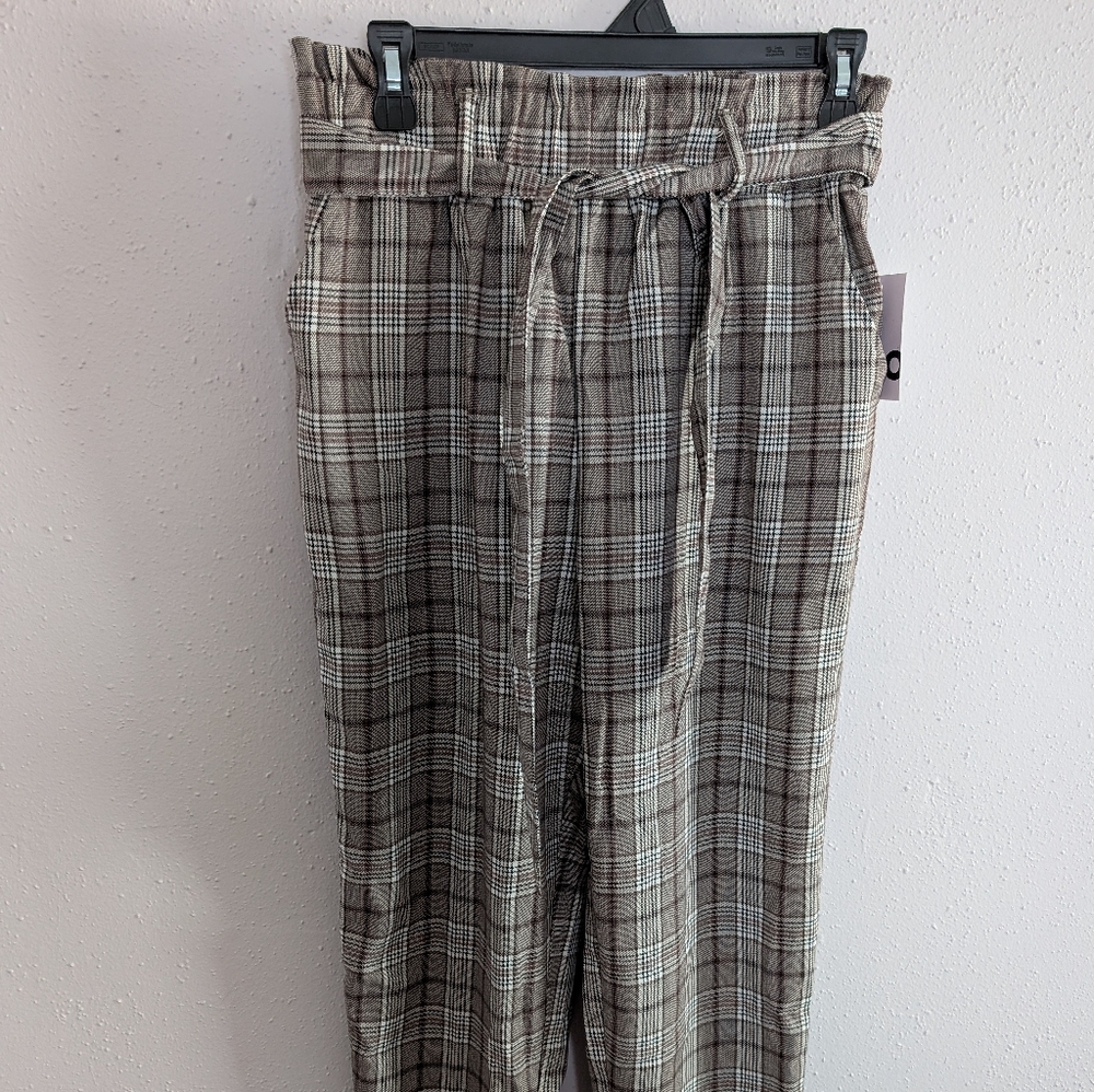 Brown Plaid Dress Pants